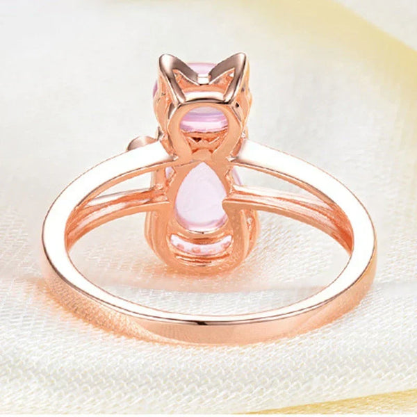 Anello con gatto in oro rosa | Oro rosa