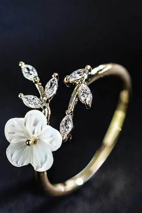 ANELLO CON ZIRCONIA A FIORE BIANCO ABBAGLIANTE