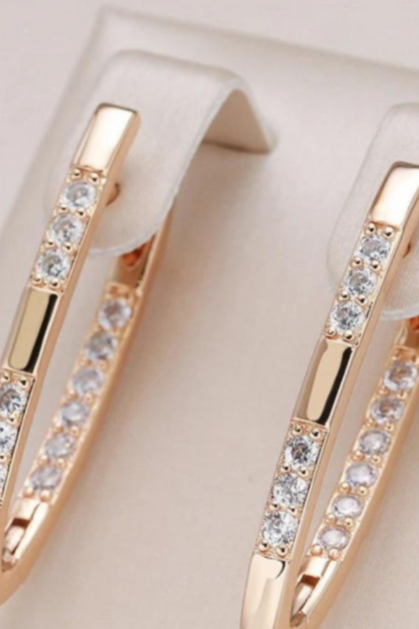 Orecchini eleganti in zircone in oro