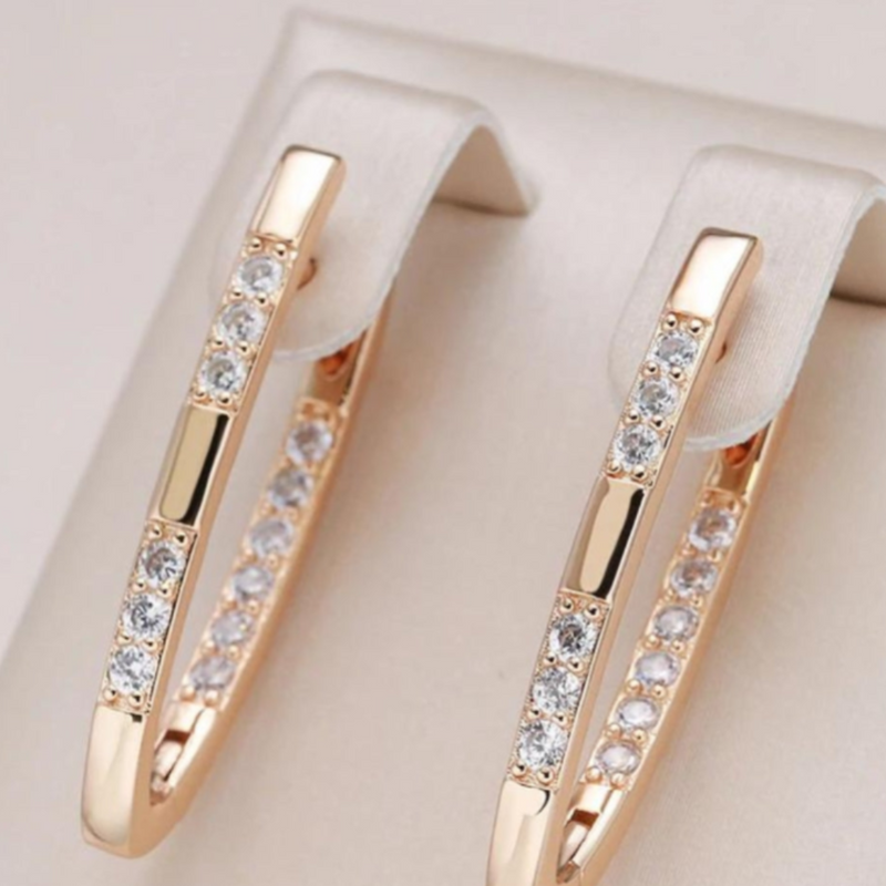 Orecchini eleganti in zircone in oro