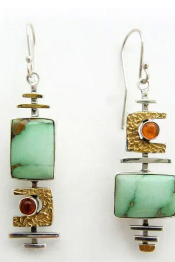 Orecchini boho con smeraldo argento