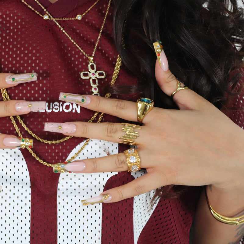 Anello testurizzato a goccia