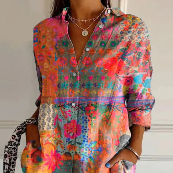 Dakota | Blusa con stampa floreale vintage