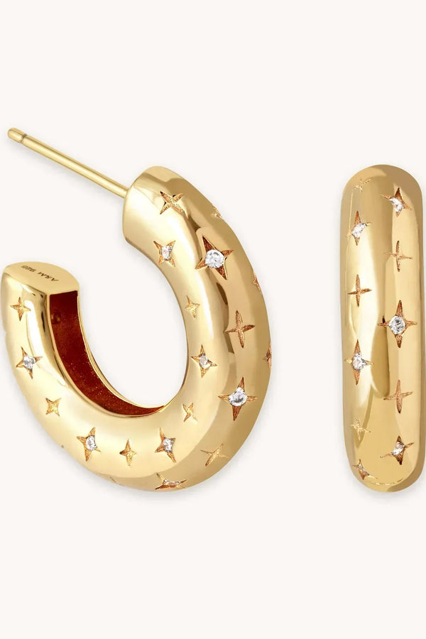 Orecchini a cerchio cosmici | Oro