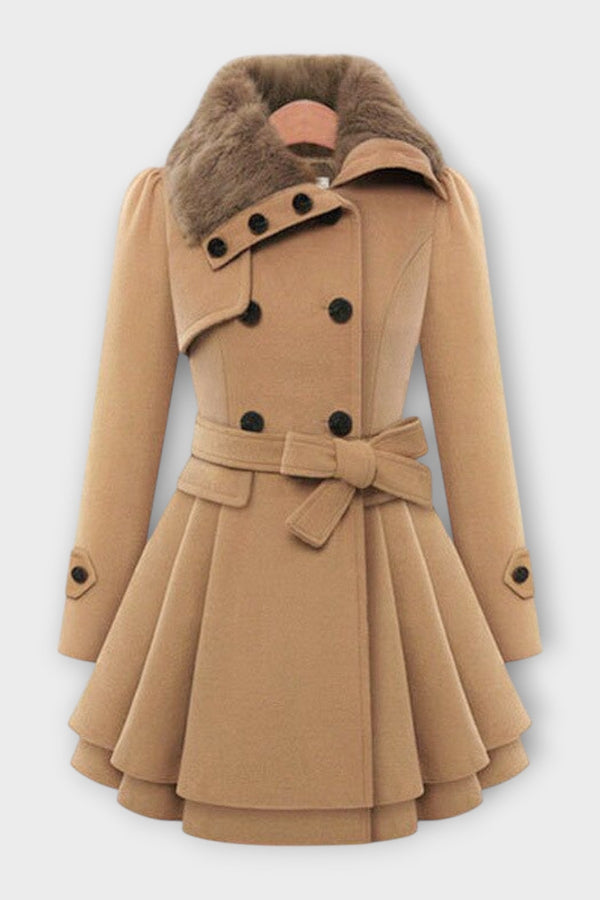 Emma - Cappotto elegante con collo in pelliccia sintetica