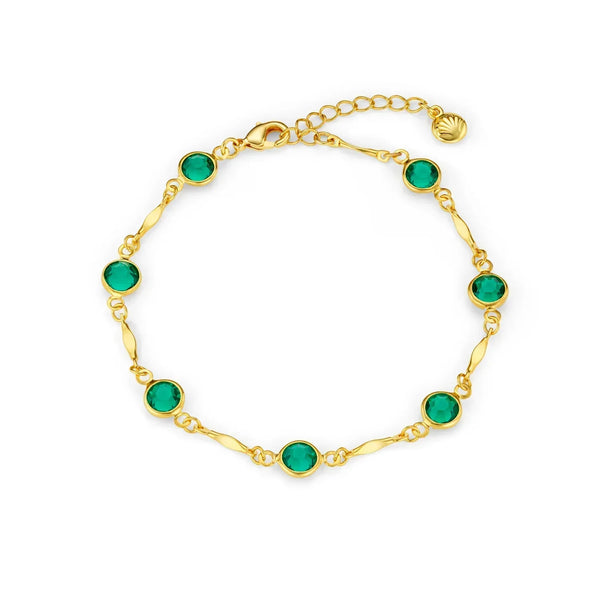 Bracciale a catena con maglie smeraldo | Oro