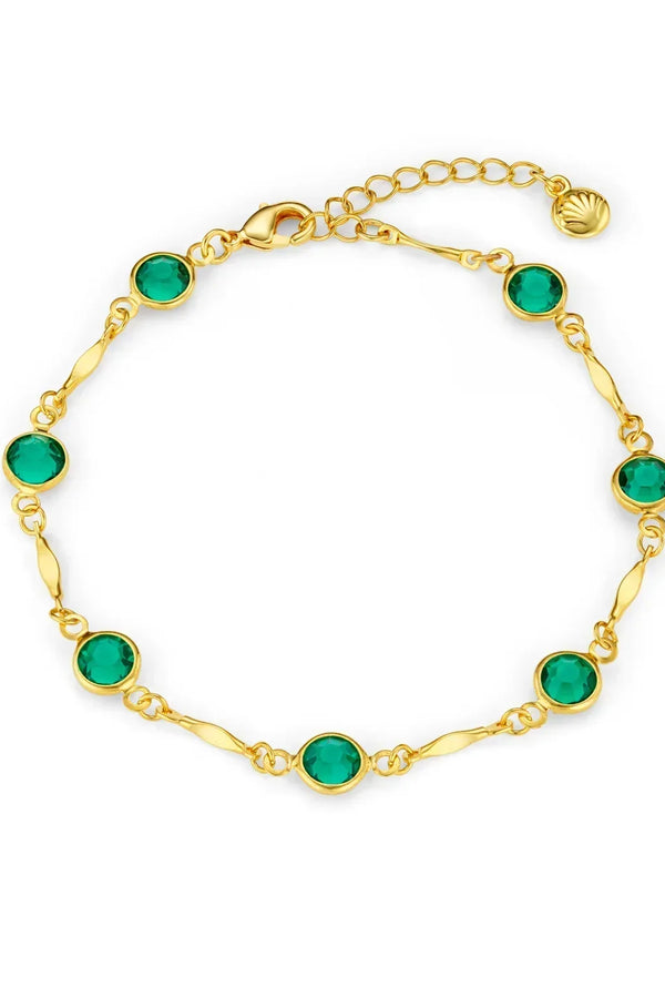 Bracciale a catena con maglie smeraldo | Oro