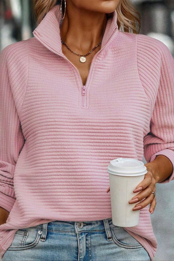 Suzanne - Pullover con mezza zip e dettagli