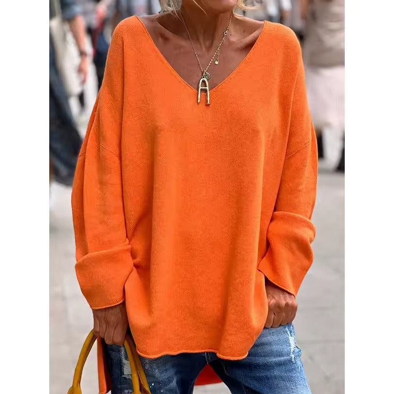 NORA - BLUSA CASUAL CHIC CON SCOLLO A V 