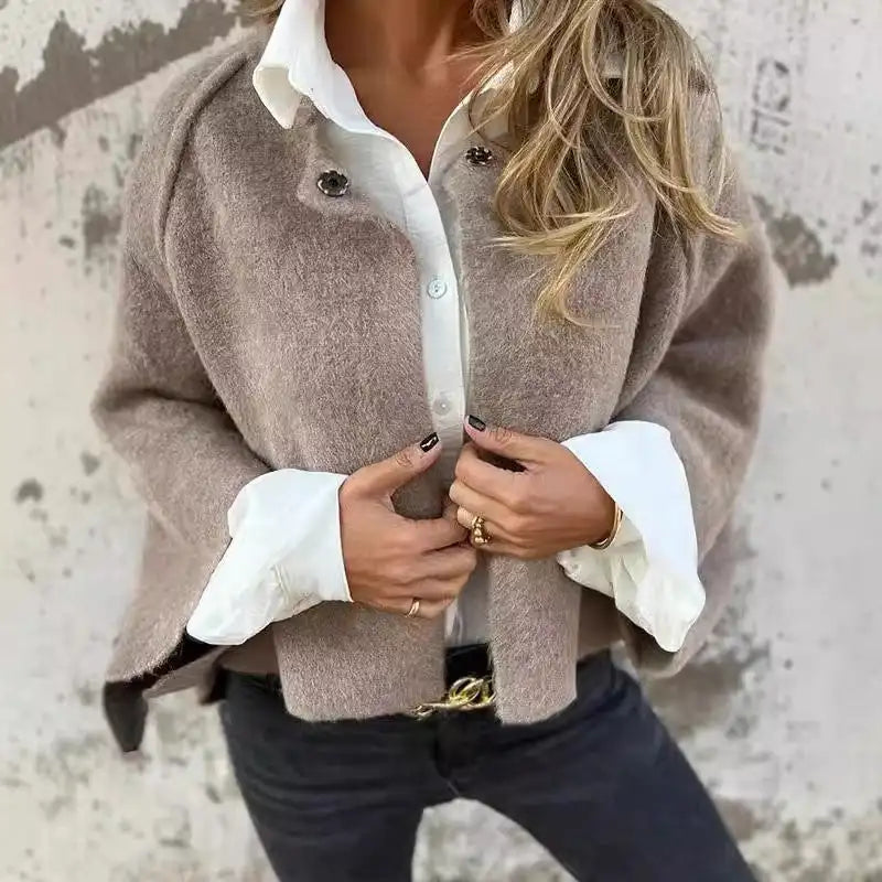 Amalia - Cardigan a maniche lunghe con scollo rotondo
