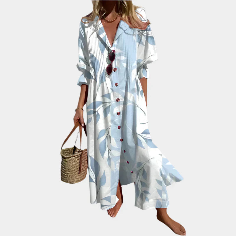 Abito boho arioso con maniche a sbuffo