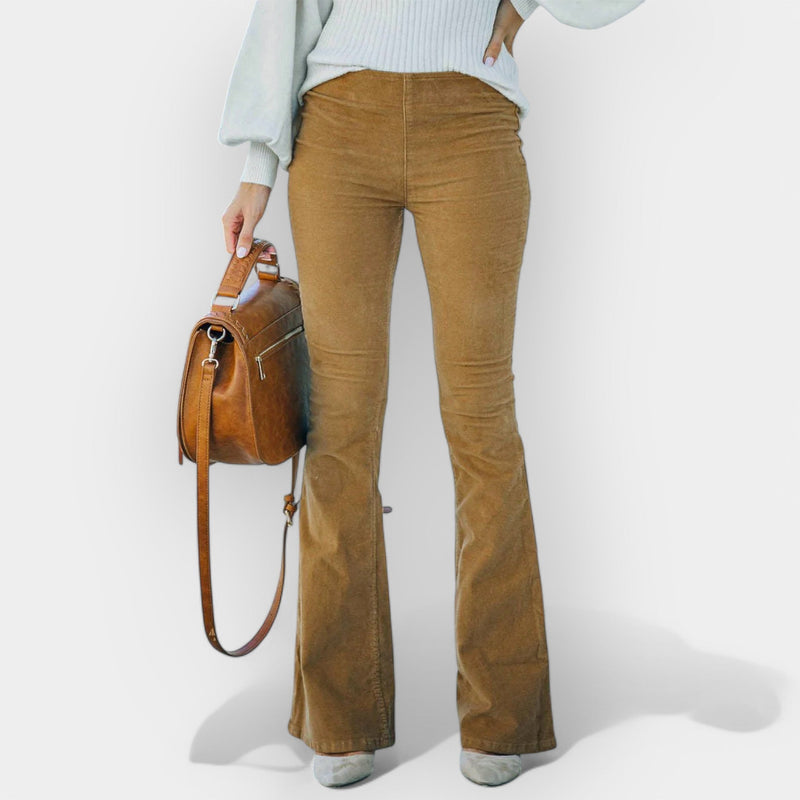 Pantaloni a vita alta con gambe larghe