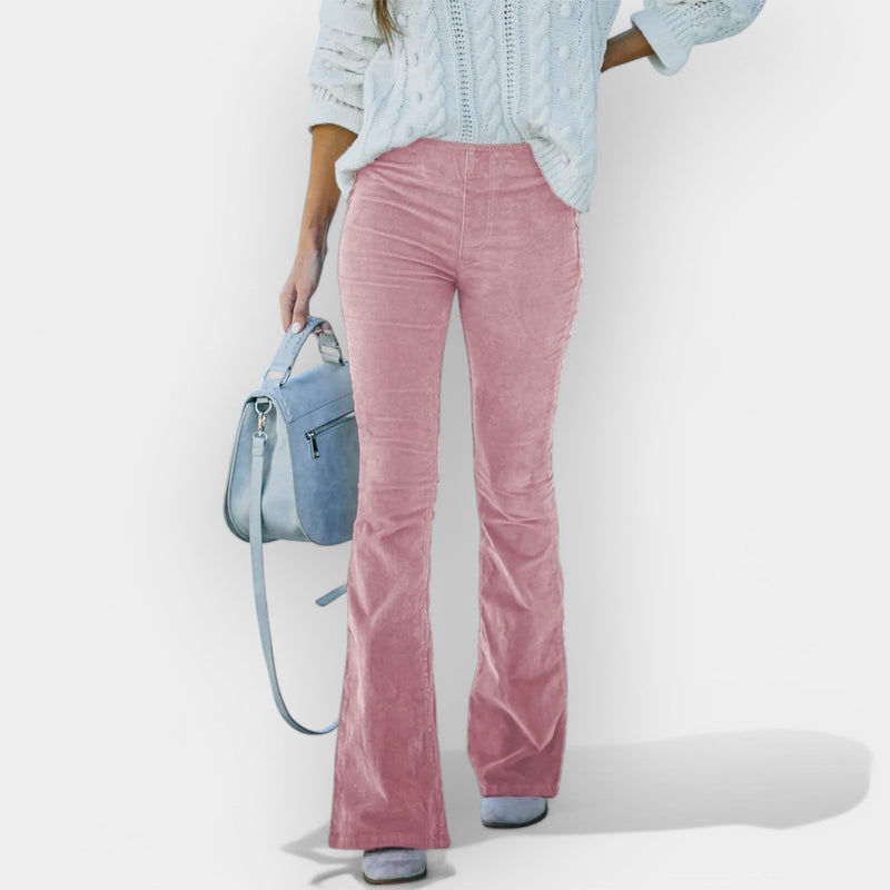 Pantaloni a vita alta con gambe larghe