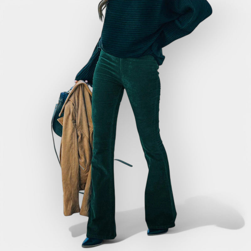 Pantaloni a vita alta con gambe larghe