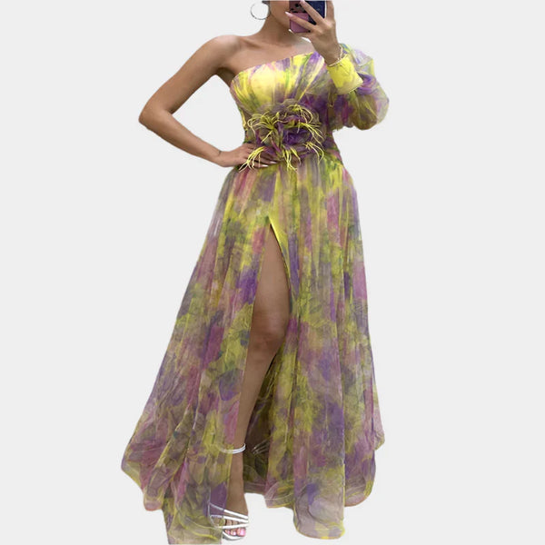 Mini abito sexy con motivo irregolare e design senza schienale