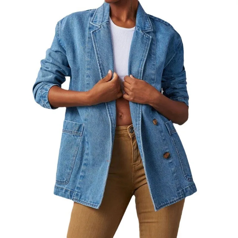 Ella™ - Elegante giacca blazer in denim 