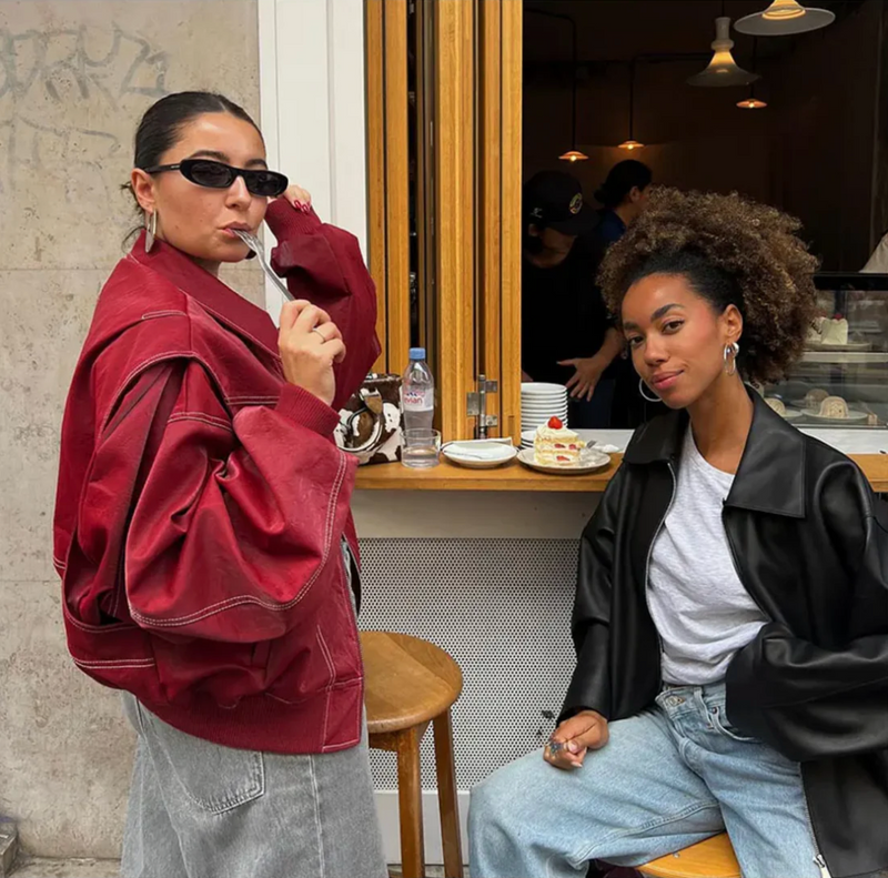 Faye™ - Giacca in pelle oversize