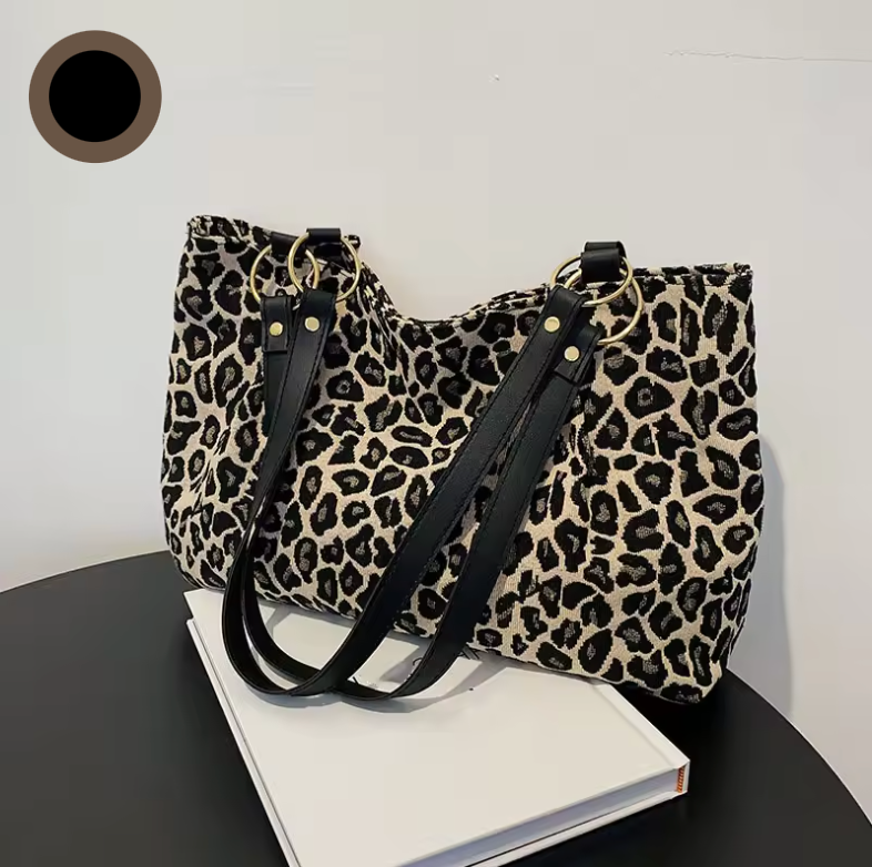 Olivia™ - Borsa tote in tela con dettagli fatti a mano 