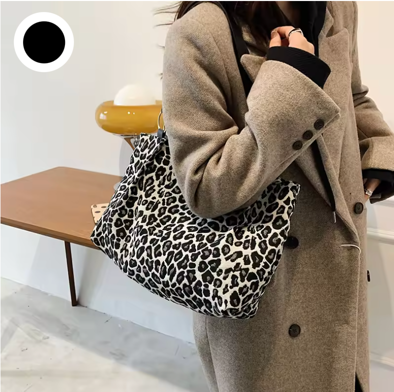 Olivia™ - Borsa tote in tela con dettagli fatti a mano 