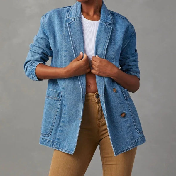 Ella™ - Elegante giacca blazer in denim 