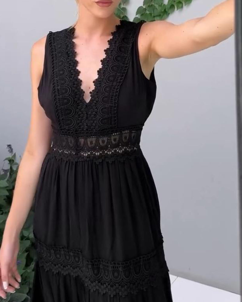 Eleni | Vestito elegante con pizzo e scollo a V
