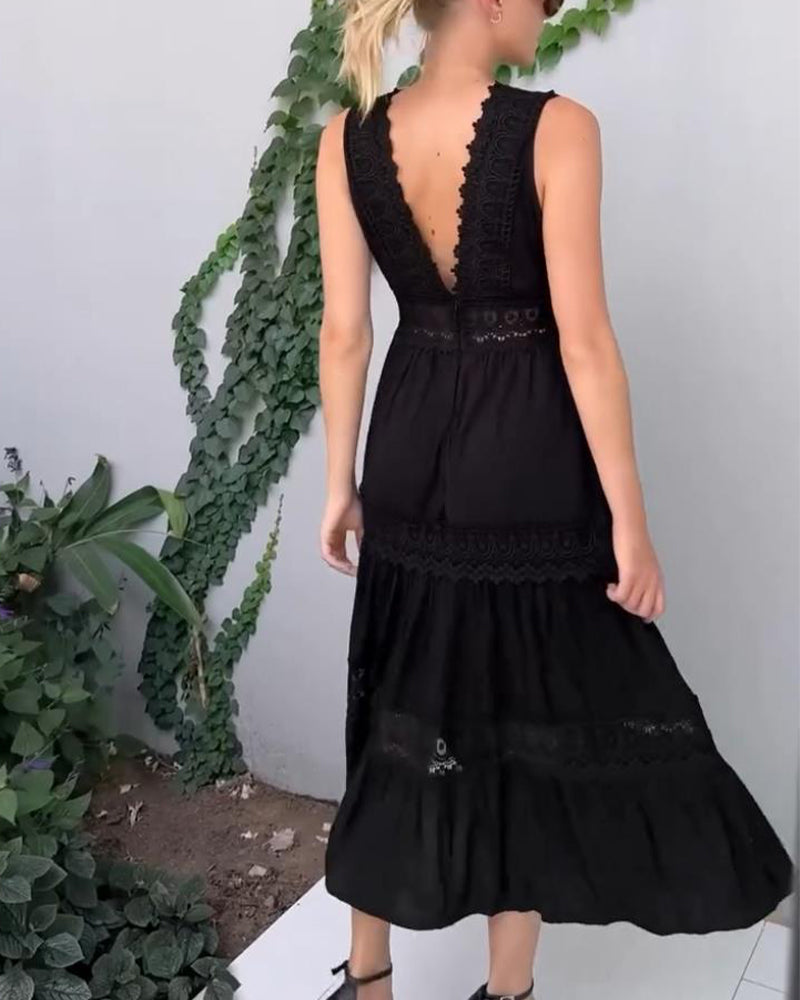 Eleni | Vestito elegante con pizzo e scollo a V