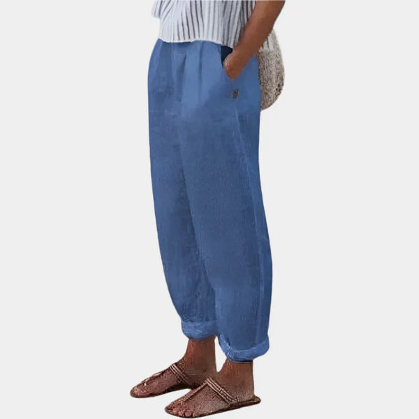 Comodi pantaloni di lino con tasche