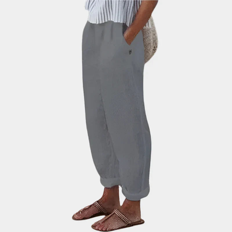 Comodi pantaloni di lino con tasche