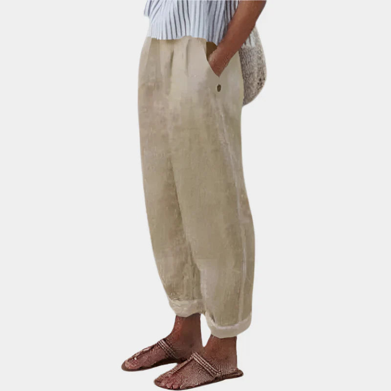 Comodi pantaloni di lino con tasche
