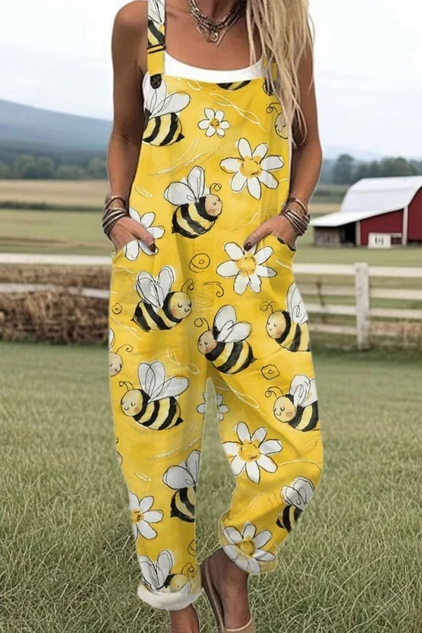 Camia | Salopette estiva con stampa giocosa