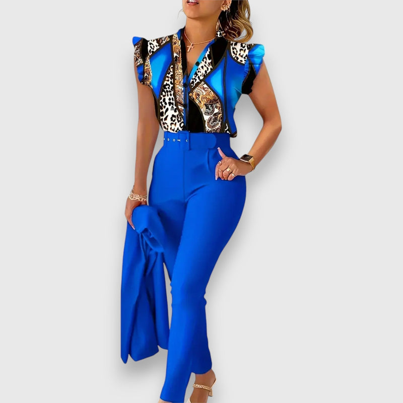 Completo due pezzi con stampa leopardata moderna