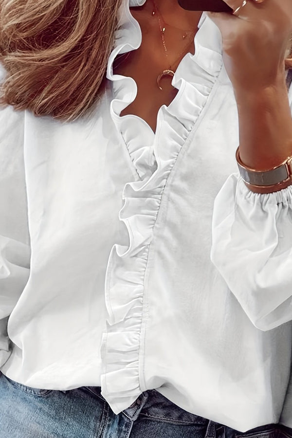 Cordelia | Blusa con scollo a V e volant