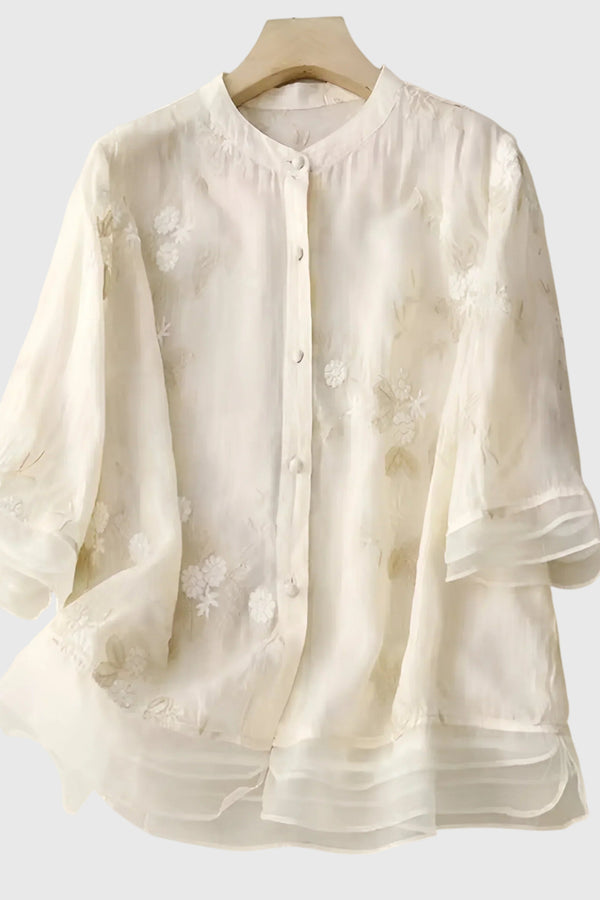 Nellie™ | Elegante top con fiori ricamati