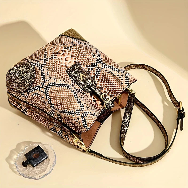 Addison™ - Elegante borsa con stampa serpente