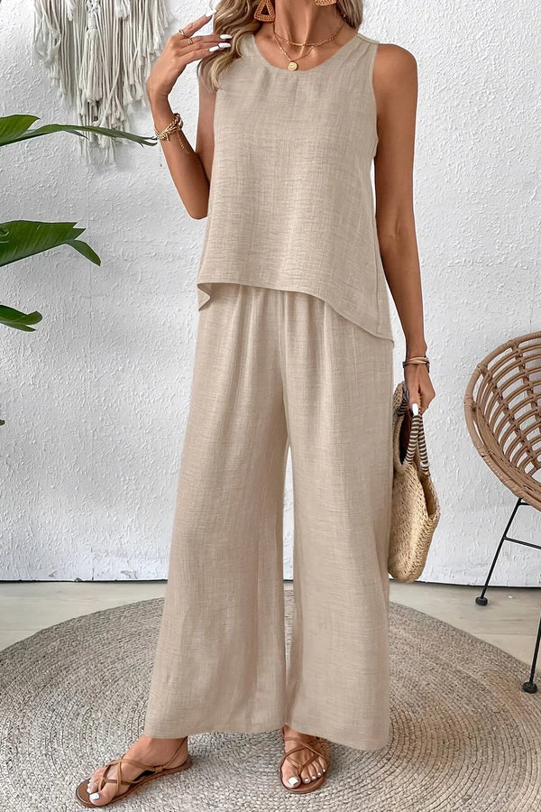 ELOWEN – COPPIA CANOTTA E PANTALONI CHIC PER TUTTO IL GIORNO 