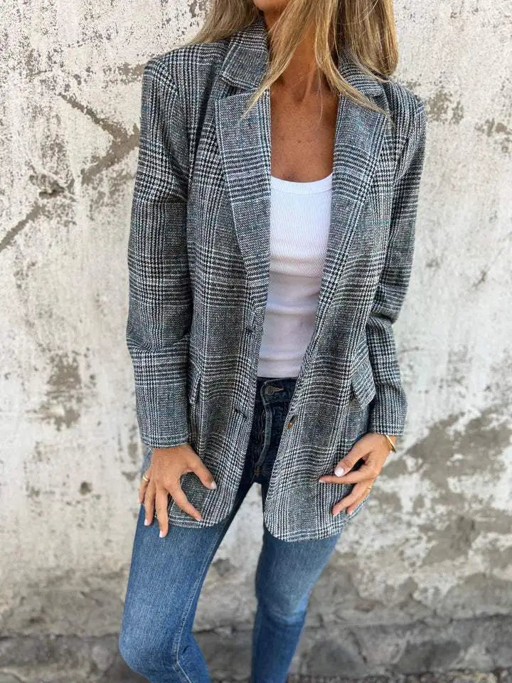 Amelia™ - Blazer casual a quadri con revers
