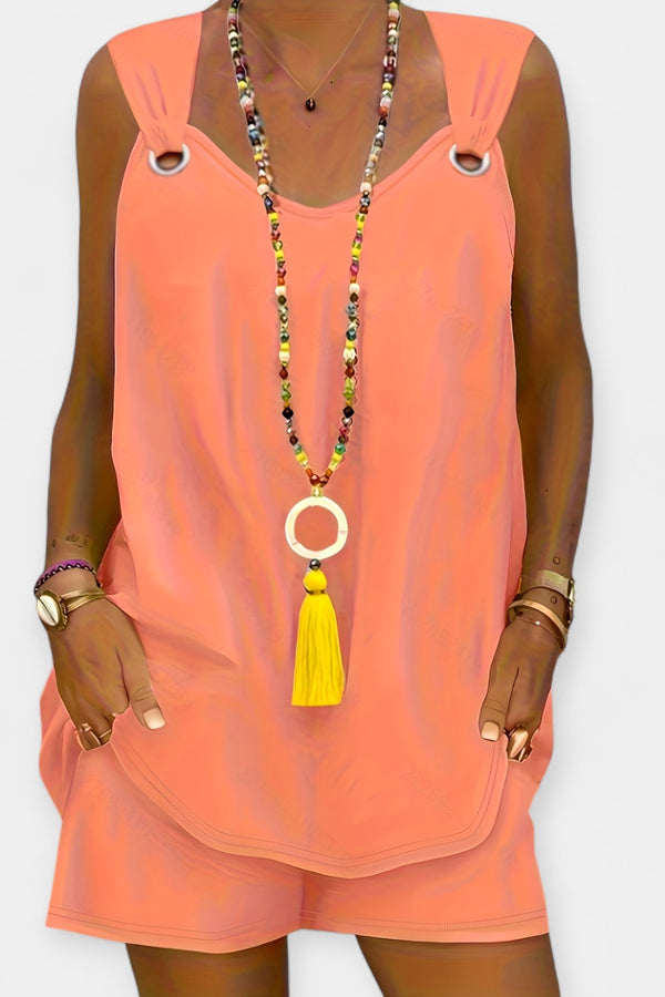 Completo camicetta senza maniche e pantaloncini