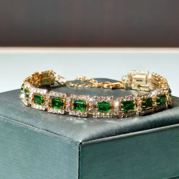 Bracciale Statement Verde Smeraldo | Oro