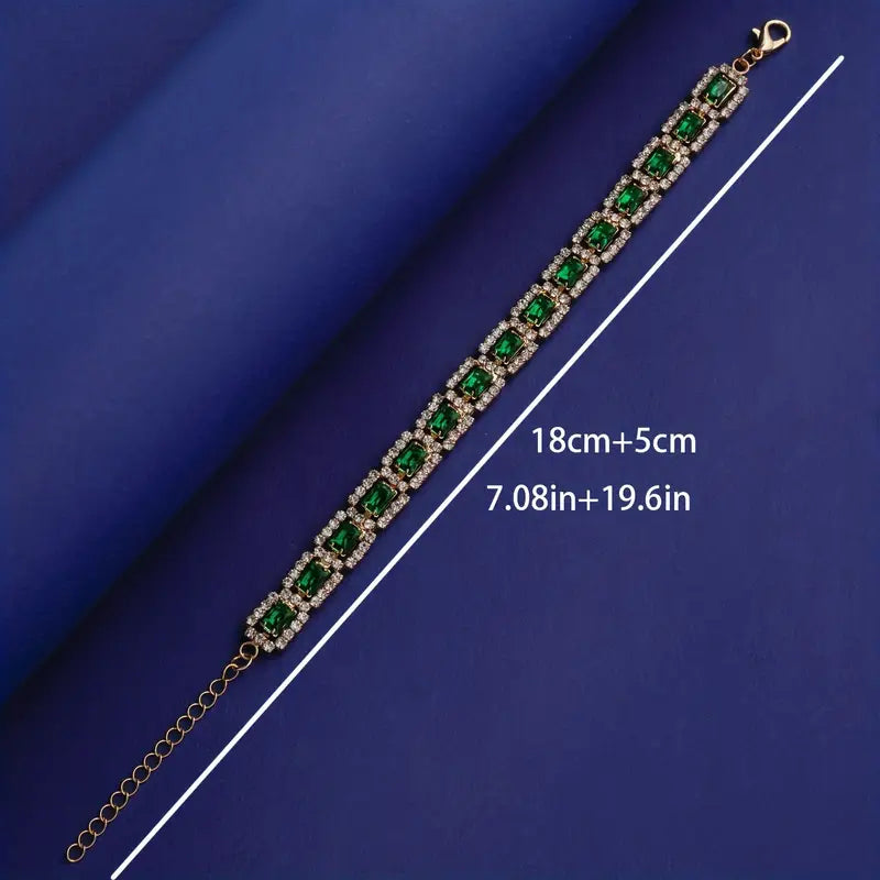 Bracciale Statement Verde Smeraldo | Oro