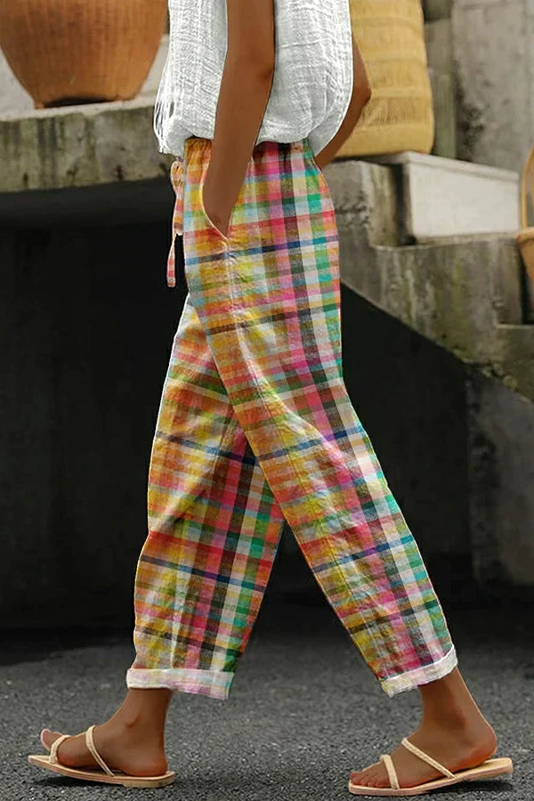 Noëlle - Pantaloni a quadri retrò