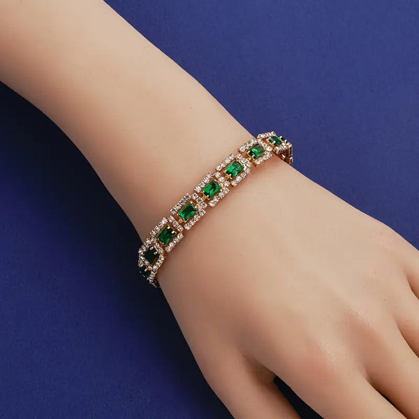 Bracciale Statement Verde Smeraldo | Oro