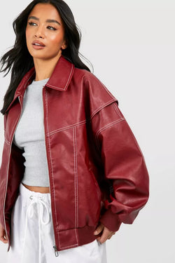 Faye™ - Giacca in pelle oversize