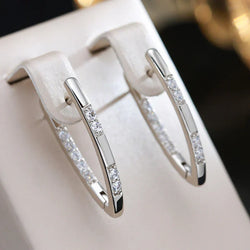 Orecchini squisiti in zirconia | Oro bianco