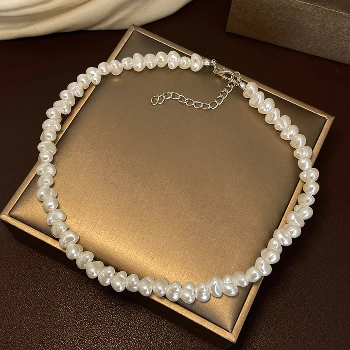 Collana di Perle Squisita | Oro Bianco