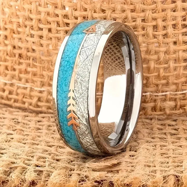 Anello antico in smalto e argento | Oro bianco