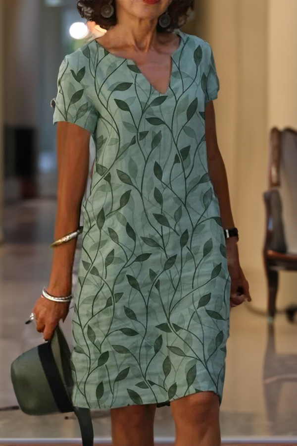 Deniel | Vestito a linea ad A con scollo a V stampato