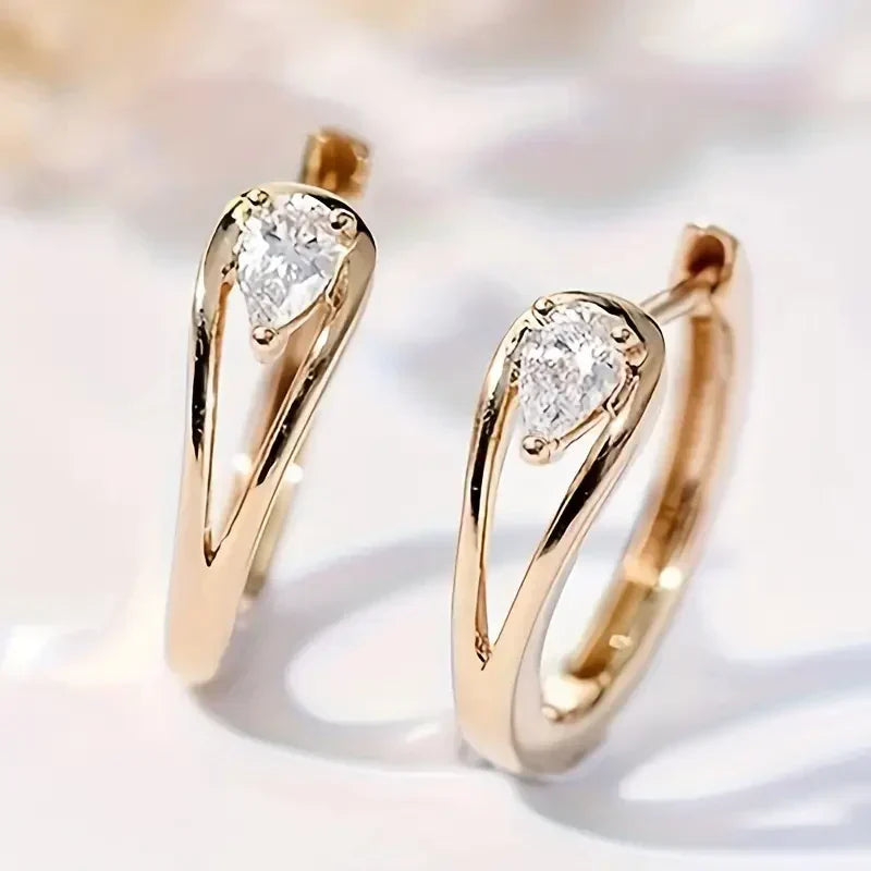Orecchini a goccia dorati in zirconia squisita | Oro
