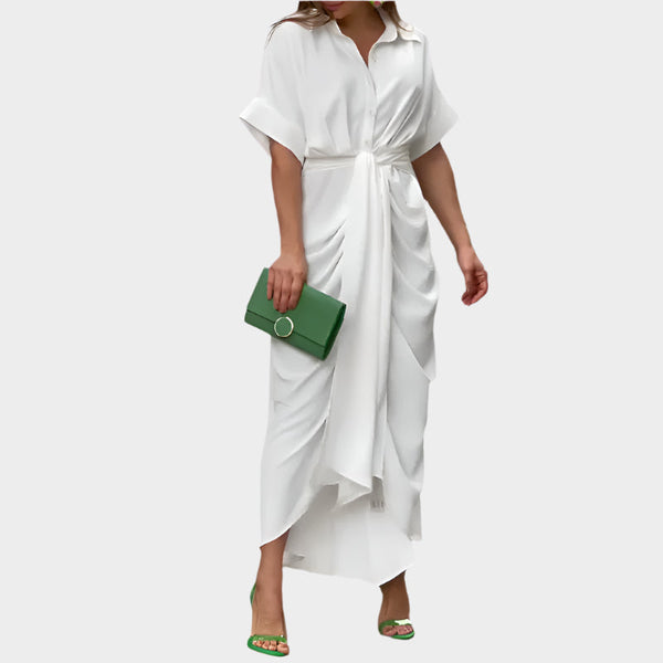 Abito con collo a sbuffo e linea elegante