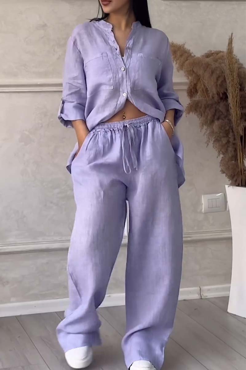 Fara | Completo di lusso in cotone e lino – Camicia e pantaloni