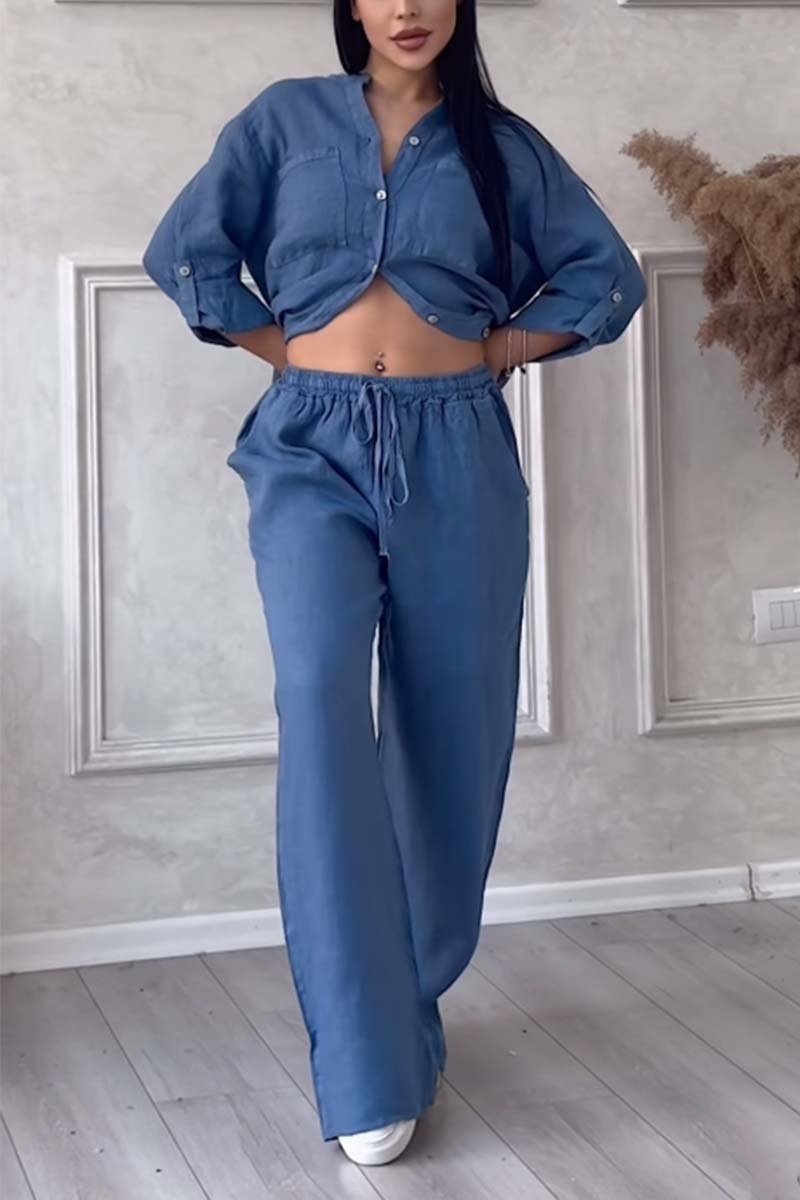 Fara | Completo di lusso in cotone e lino – Camicia e pantaloni